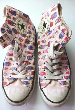 Converse Pink Ice Cream Slip On Chuck Taylor High Tops Size 3 Big Kids